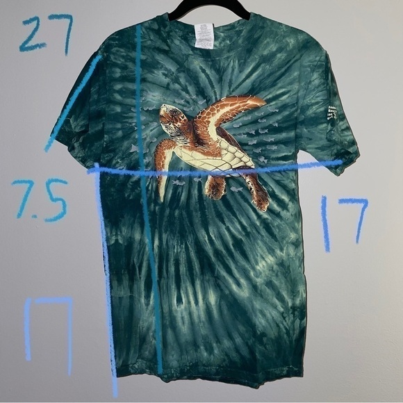 Tie Dye Seafoam Sea Turtle Rescue and Rehabilitation Center Short Sleeve Shirt - Picture 5 of 5